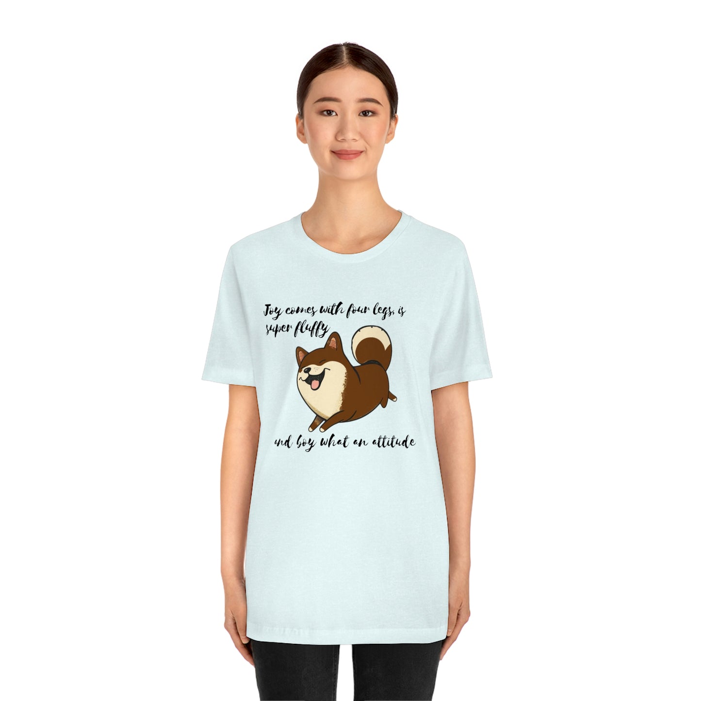 Boy What an Attitude | Dk Brown Shiba Inu | Unisex Jersey Short Sleeve Tee