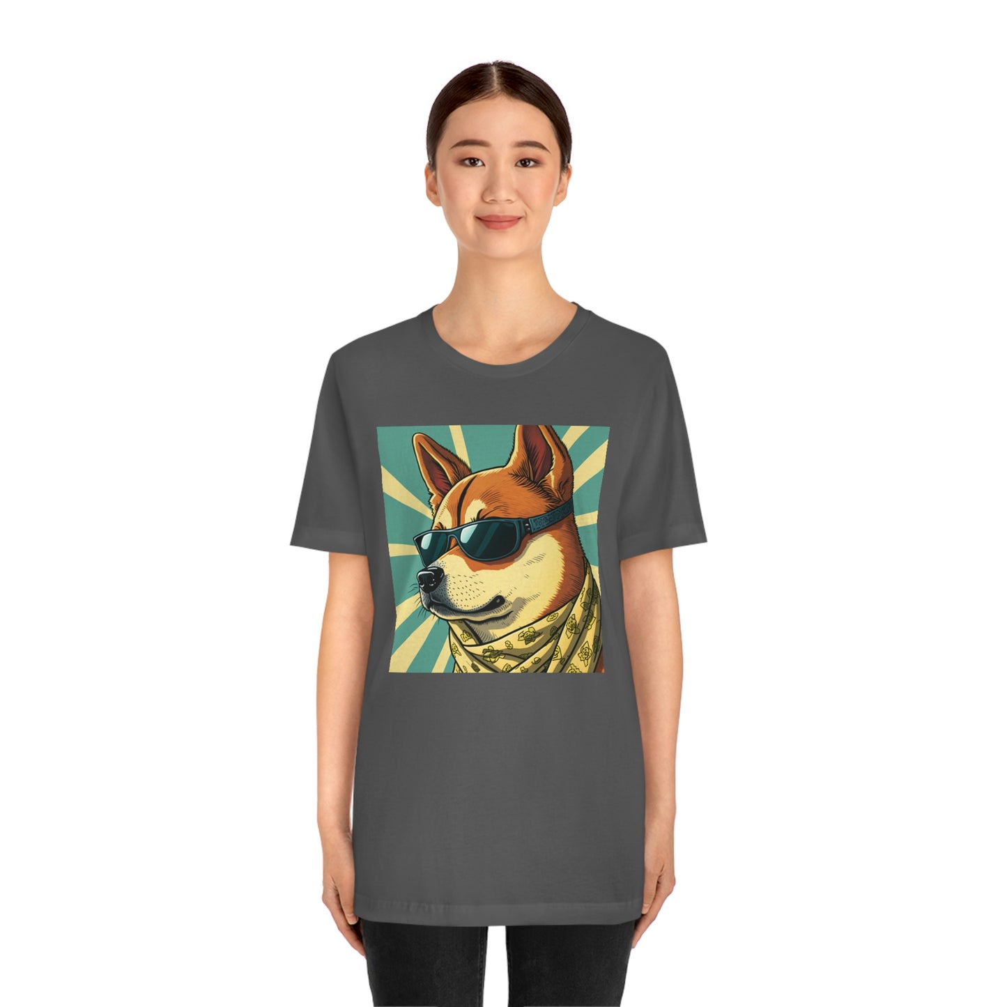 Trendy Shiba Inu T-Shirt | Cartoon Bandana and Sunglasses Design | Shiba Tee with High-Quality Print | Great Gift Idea