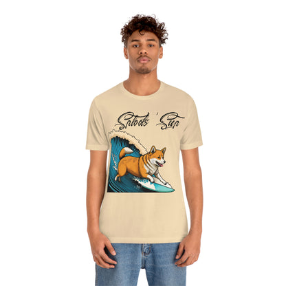 Sploots 'Sup Surfin' Shiba Inu | Black Ink | Short Sleeve Tee