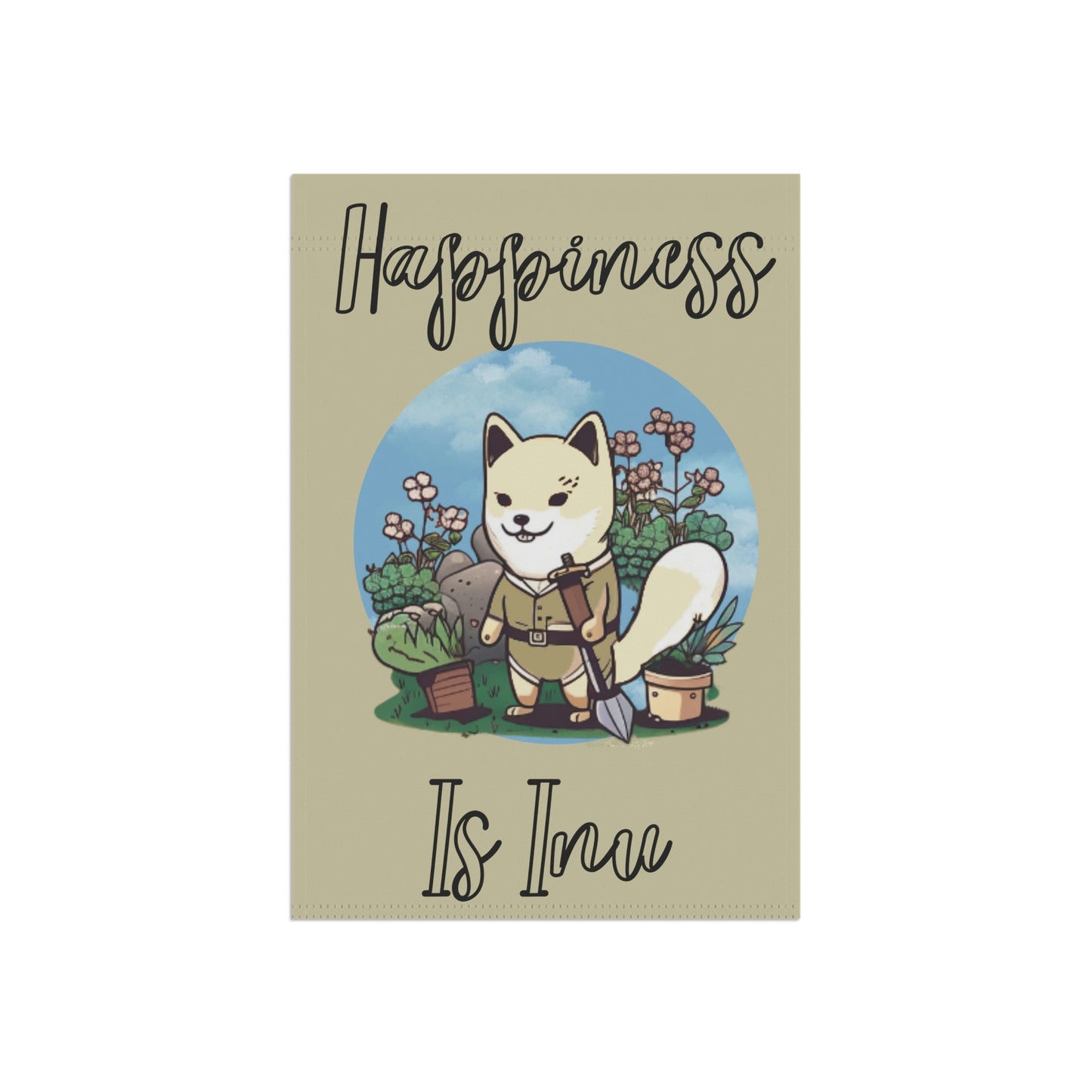 Cream Shiba Inu | Happiness | Garden & House Banner