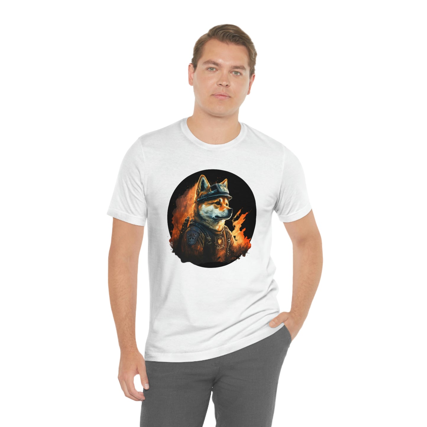 Shiba Inu Firefighter T-Shirt | Support Our Brave First Responders | Shiba Inu Tee with High-Quality Print