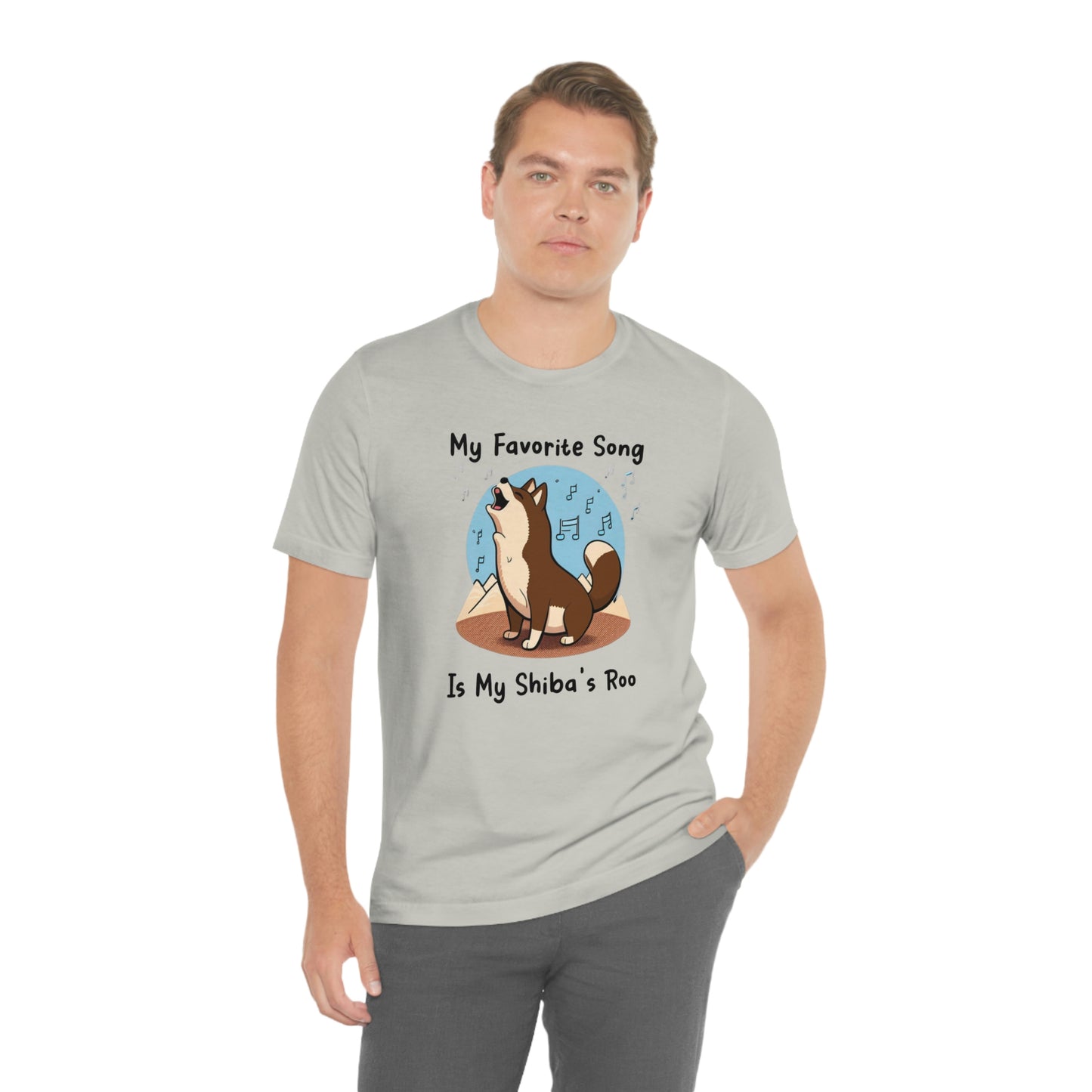 My Favorite Song - Black Ink | Dk Brown Shiba Inu | Unisex Jersey Short Sleeve Tee