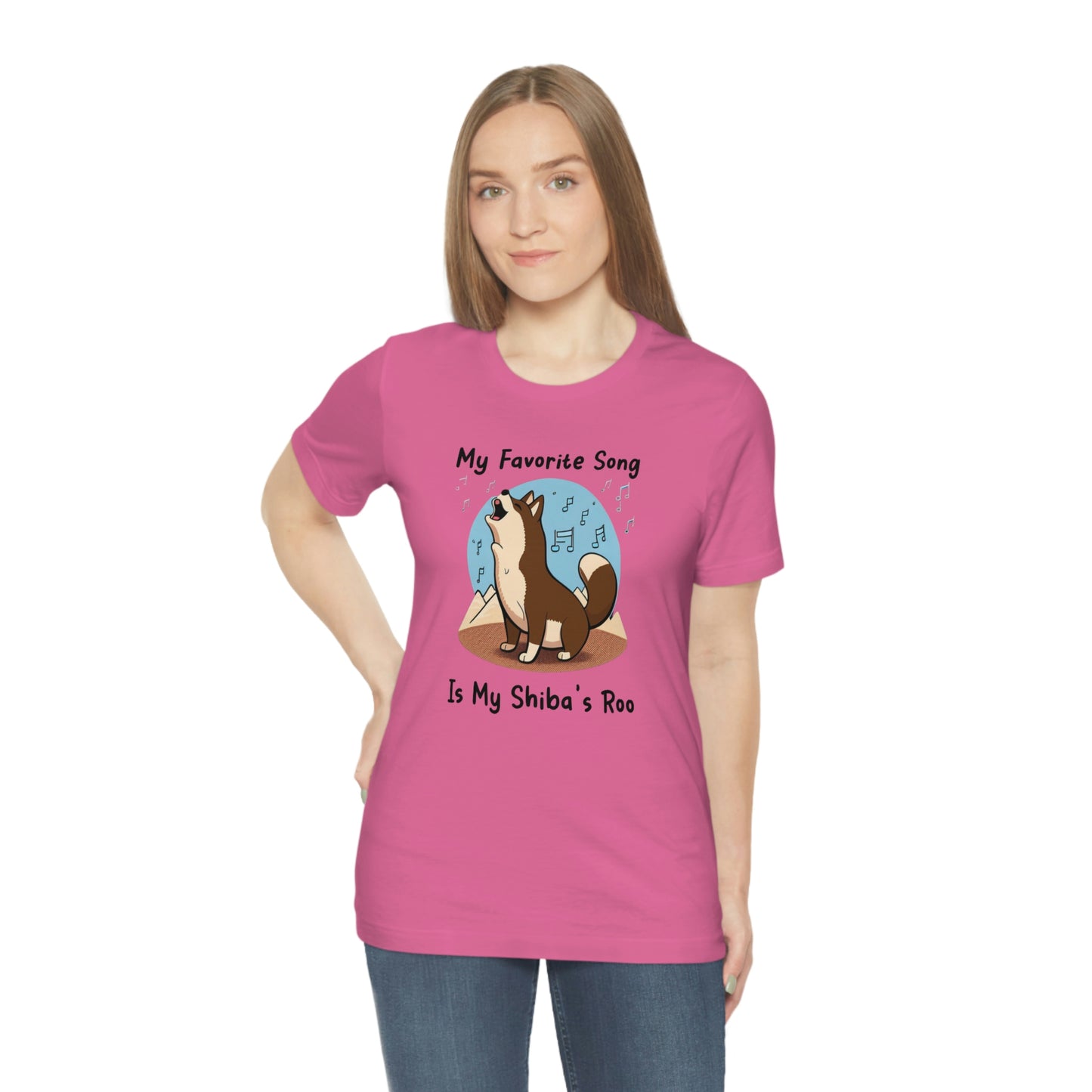 My Favorite Song - Black Ink | Dk Brown Shiba Inu | Unisex Jersey Short Sleeve Tee