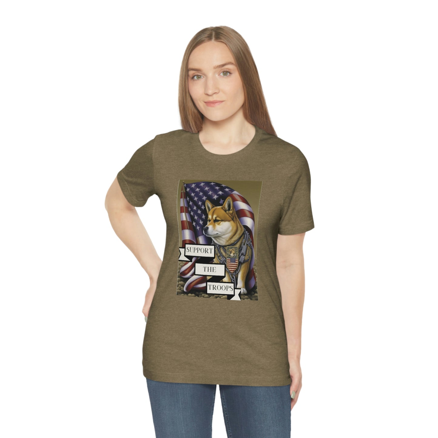 Patriotic Shiba Inu Soldier T-Shirt | American Flag and Support the Troops | Shiba Inu Tee with High-Quality Print