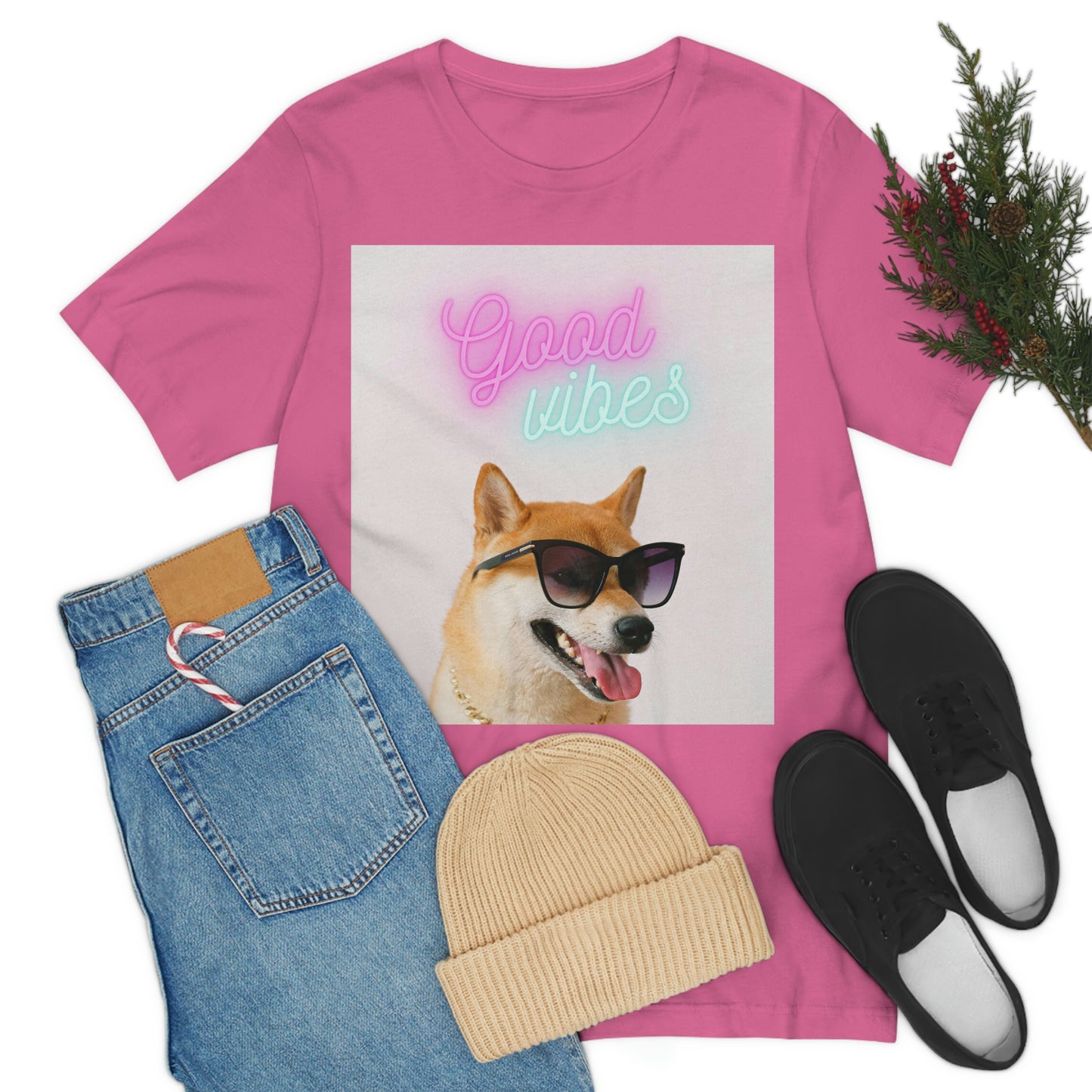 Good Vibes | Shiba Inu | Unisex Jersey Short Sleeve Tee