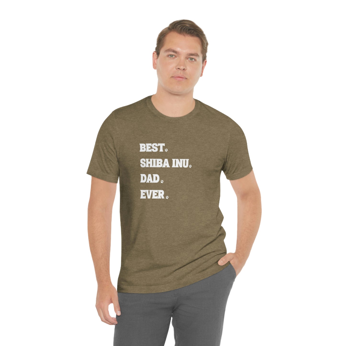 "Best Shiba Inu Dad Ever" Unisex T-Shirt - Minimalistic Style, Soft Cotton, Ribbed Collar, Durable Fit, Quality Print