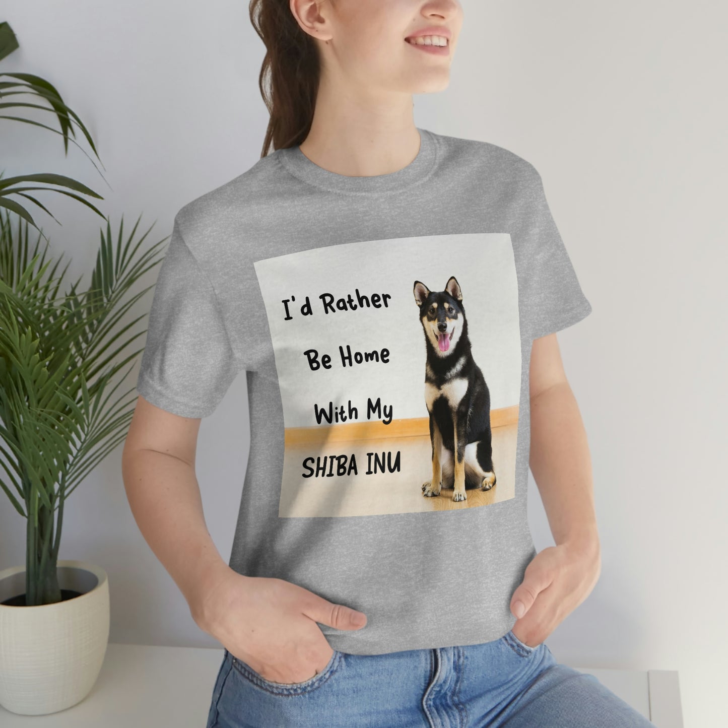 'I'd Rather Be Home with my Shiba' | Unisex Jersey Short Sleeve Tee