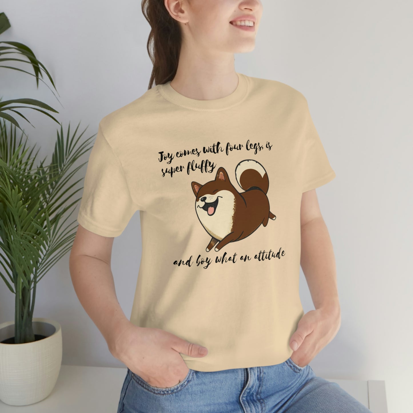 Boy What an Attitude | Dk Brown Shiba Inu | Unisex Jersey Short Sleeve Tee