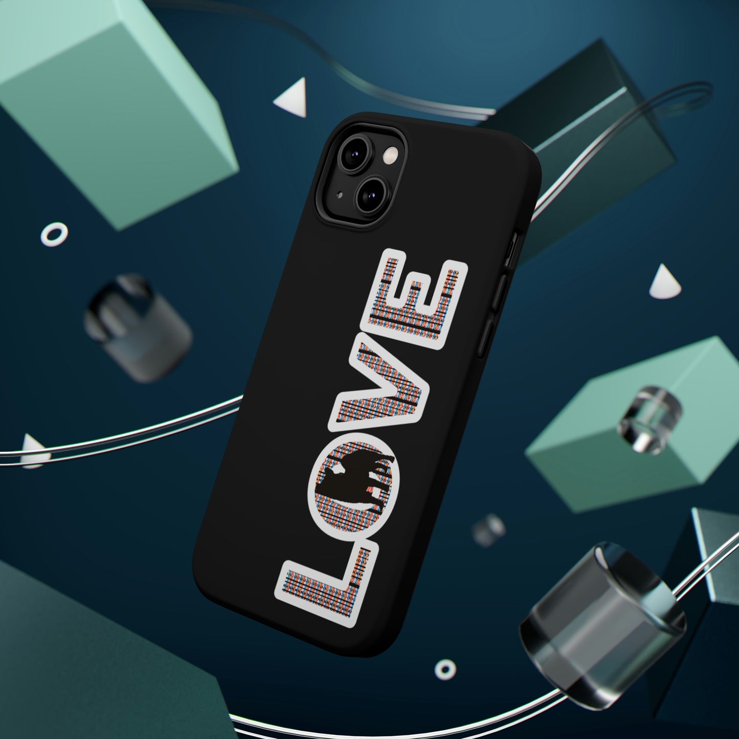 Shiba Inu Phone Case - "LOVE" design - Stylish iPhone, Shiba Love Design MagSafe Phone Case - Dual Layer Protection for iPhone Tough Cases