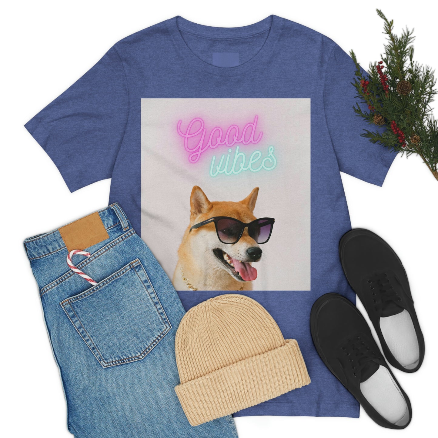 Good Vibes | Shiba Inu | Unisex Jersey Short Sleeve Tee