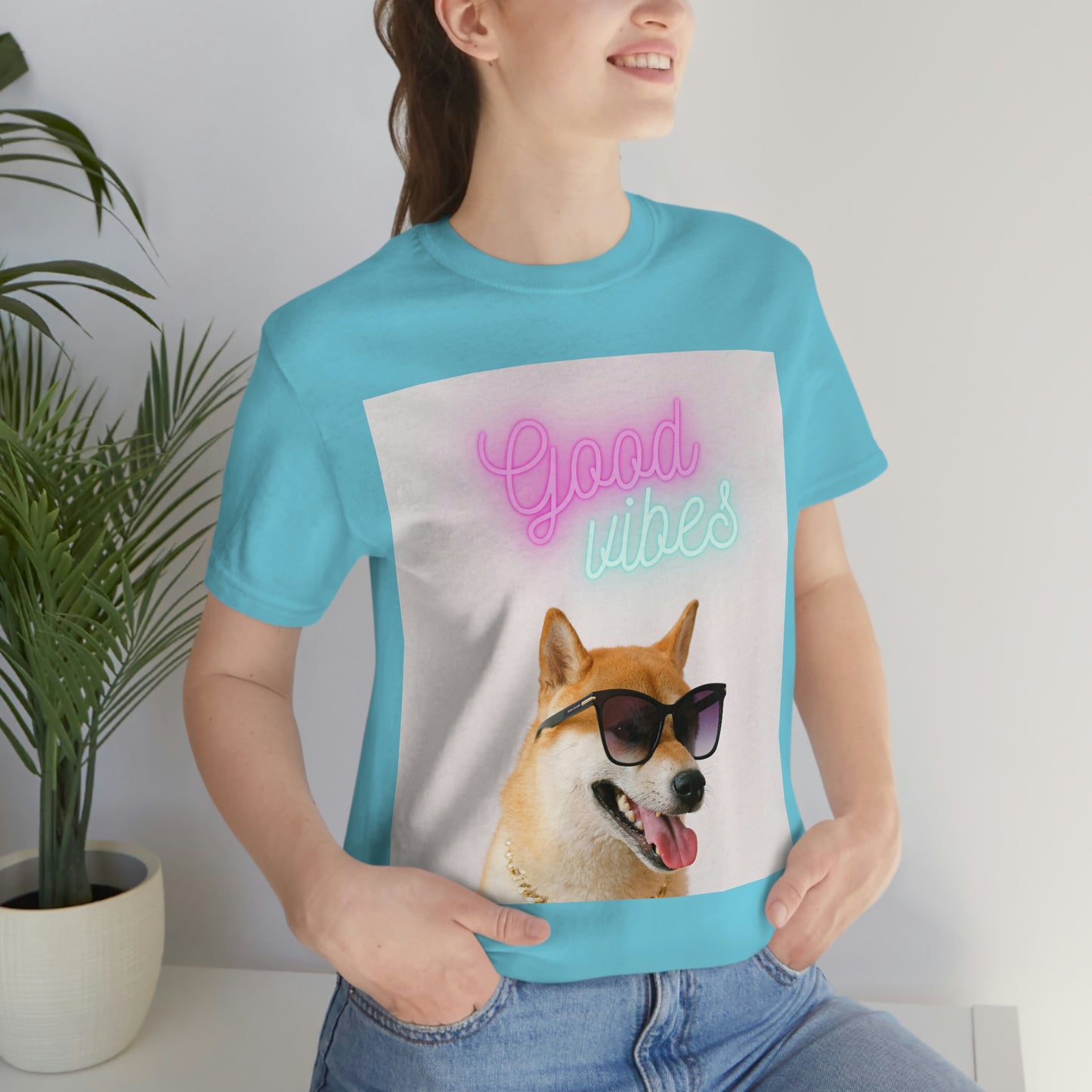 Good Vibes | Shiba Inu | Unisex Jersey Short Sleeve Tee