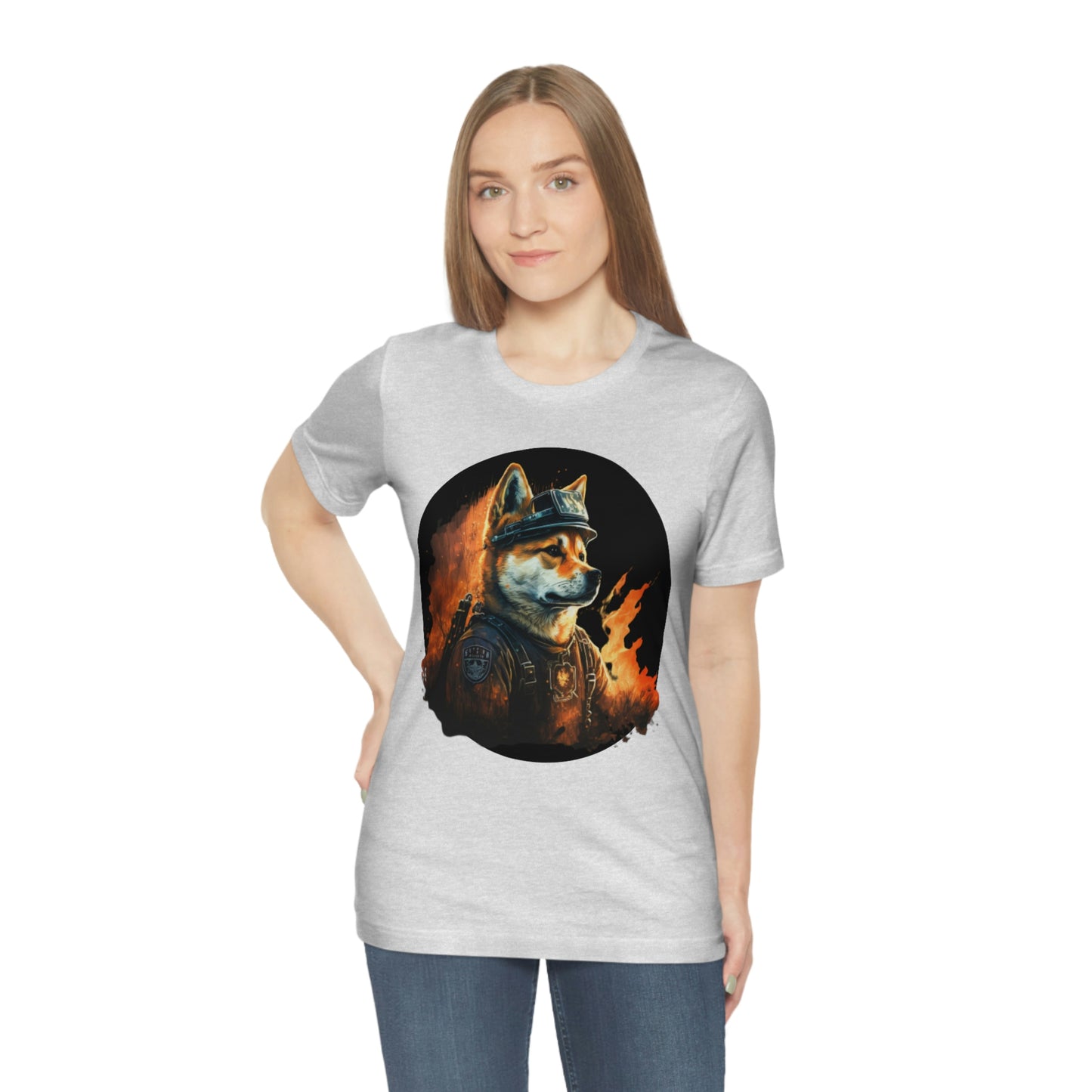 Shiba Inu Firefighter T-Shirt | Support Our Brave First Responders | Soft Cotton Tee with High-Quality Print