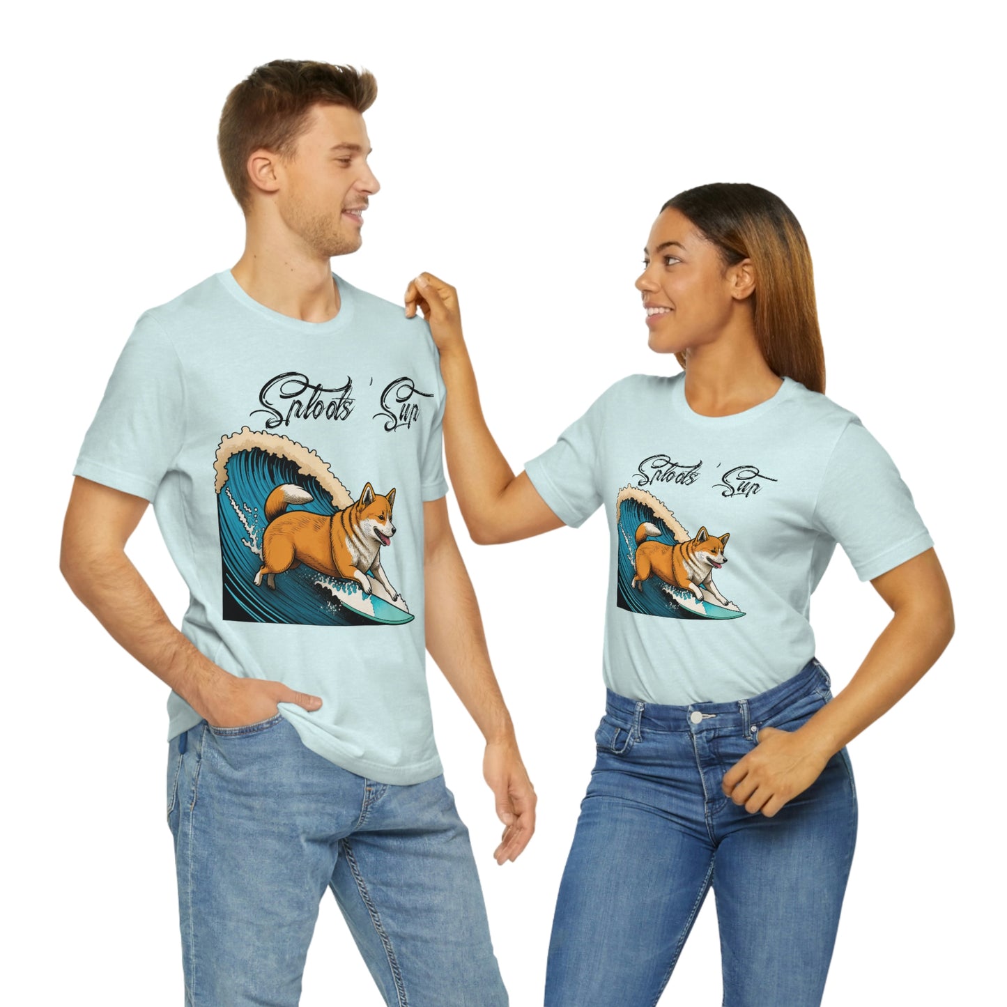 Sploots 'Sup Surfin' Shiba Inu | Black Ink | Short Sleeve Tee