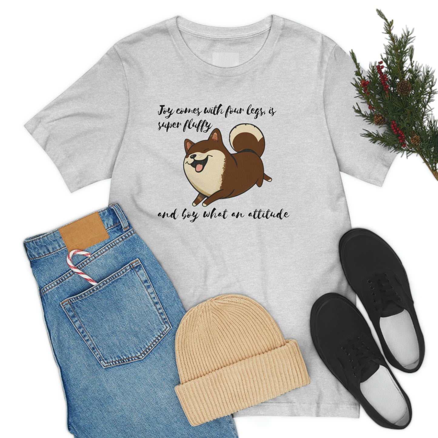 Boy What an Attitude | Dk Brown Shiba Inu | Unisex Jersey Short Sleeve Tee