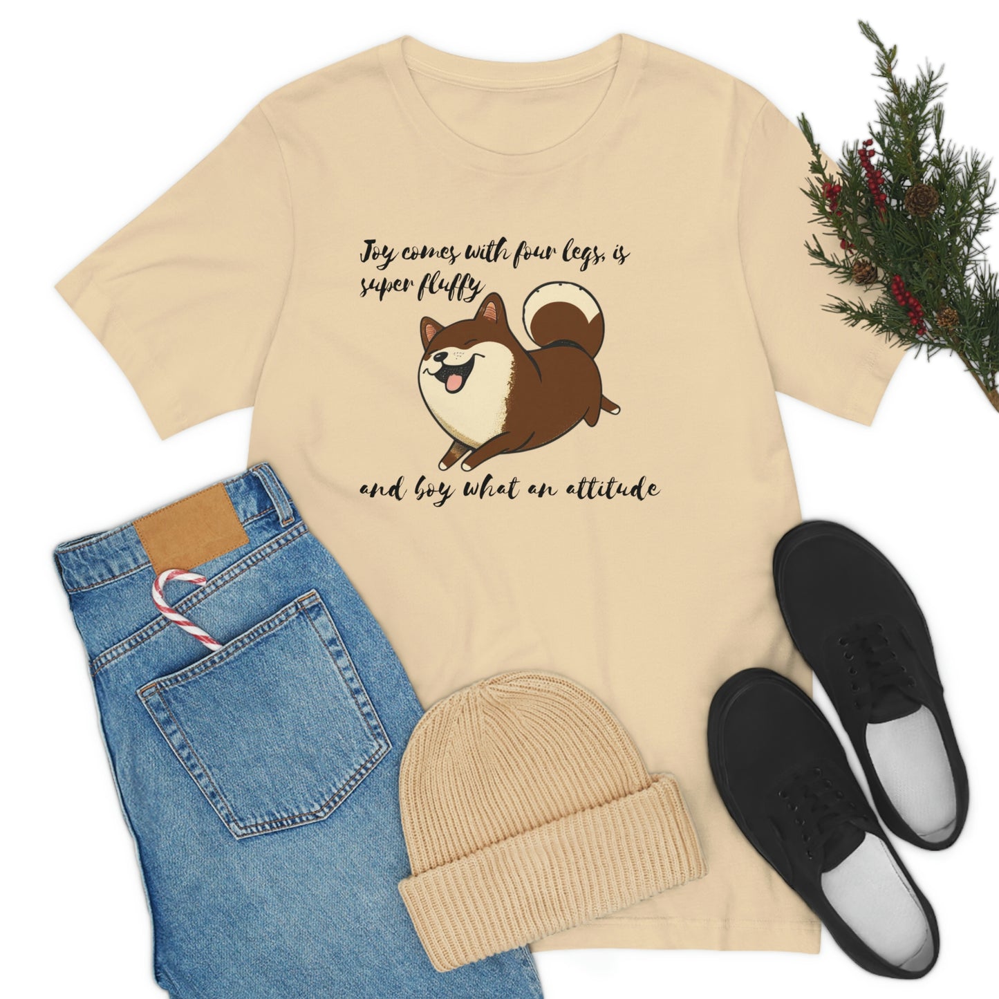 Boy What an Attitude | Dk Brown Shiba Inu | Unisex Jersey Short Sleeve Tee