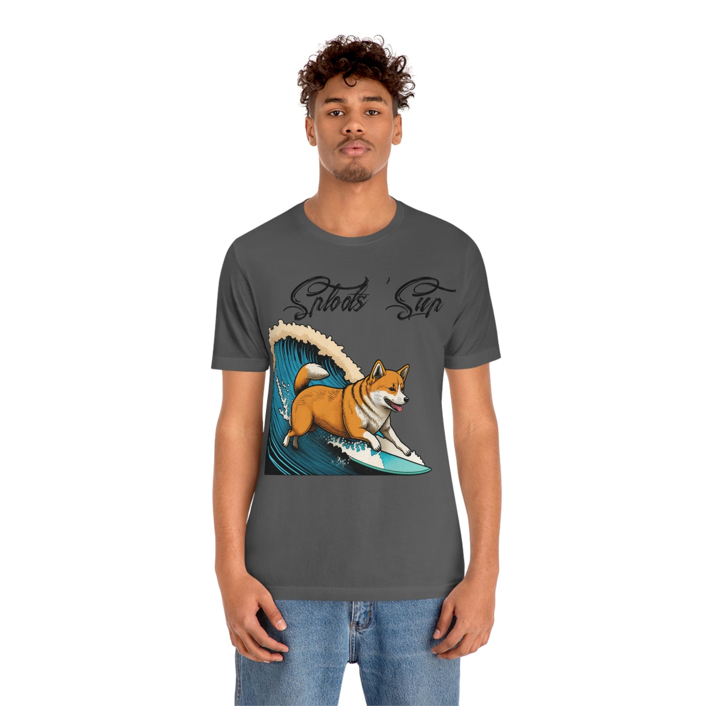 Sploots 'Sup Surfin' Shiba Inu | Black Ink | Short Sleeve Tee