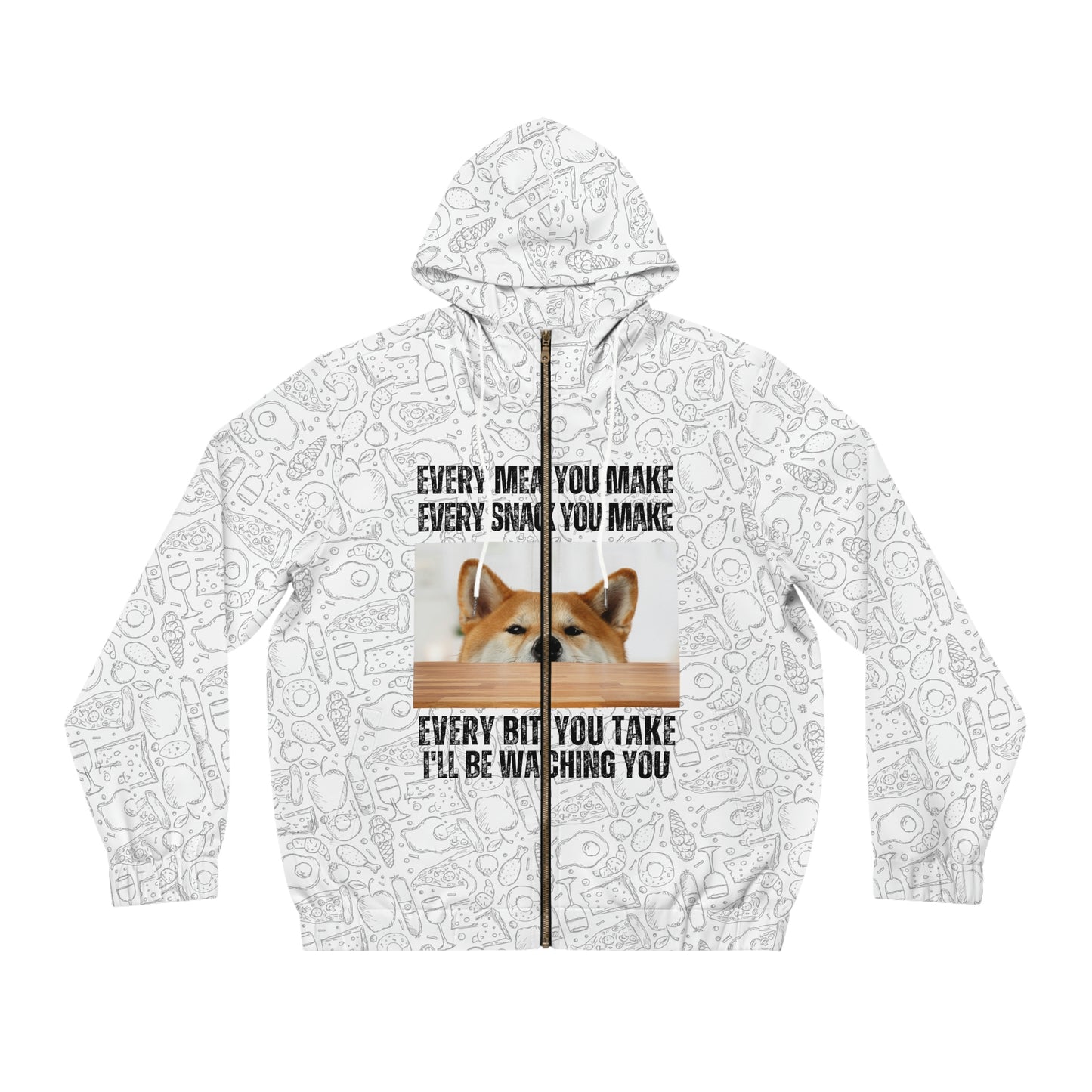 Funny | Shiba Inu | Men's Full-Zip Hoodie (AOP)