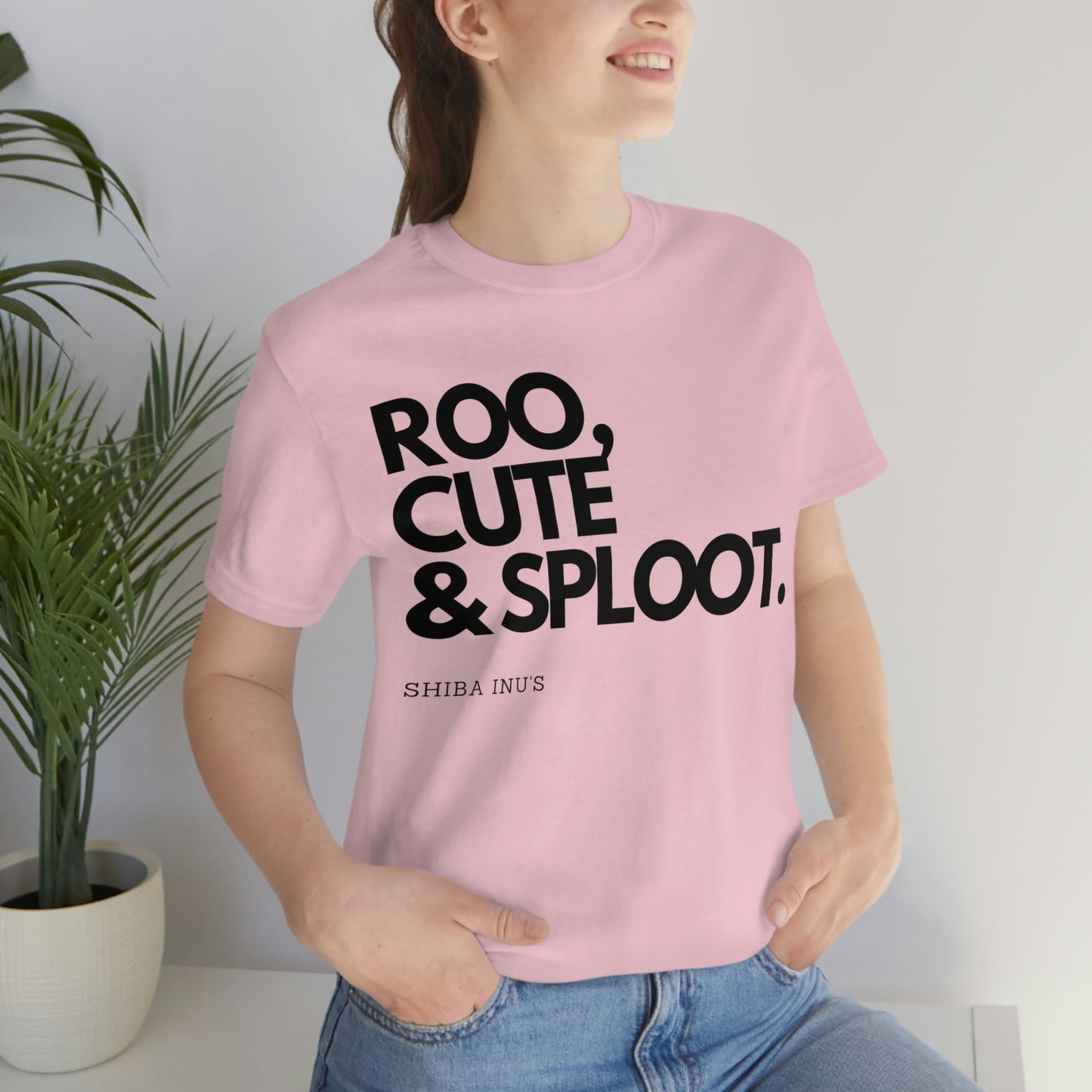 Roo, Cute & Sploot | Black Ink | Unisex Jersey Short Sleeve Tee