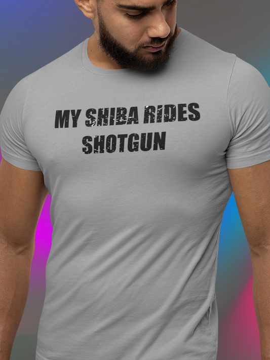 My Shiba Rides Shotgun: Soft Cotton & Quality Print Shiba Inu Pet T-shirt